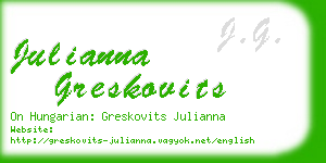 julianna greskovits business card